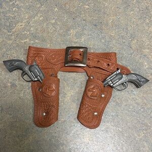 Tex  Hubley Vintage 1970’s Rubber Holster with Two Toy Guns Set